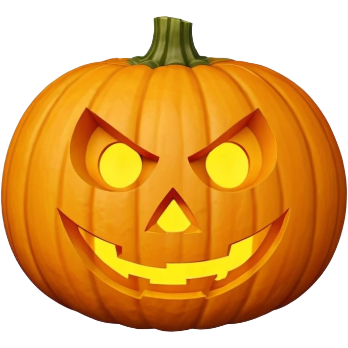 single Halloween pumpkin, carved jack-o'-lantern face, glowing inside, isolated on white background, high detail, soft natural lighting, no text, no watermark --ar 1:1 --v 6
 emoji