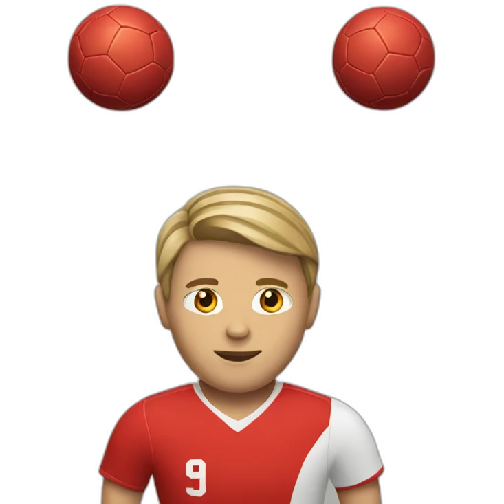 soccer player in red form emoji