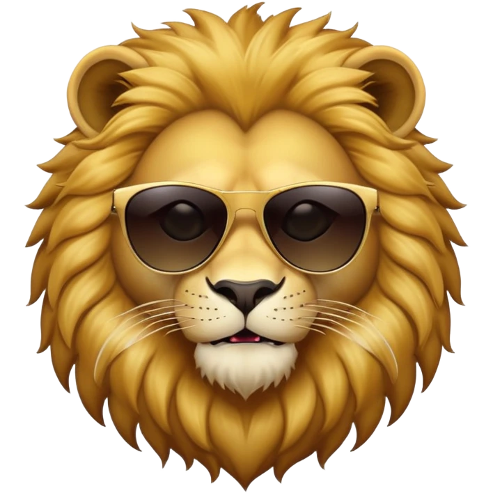 anthropomorphised lion with dark sunglasses walking confidently emoji