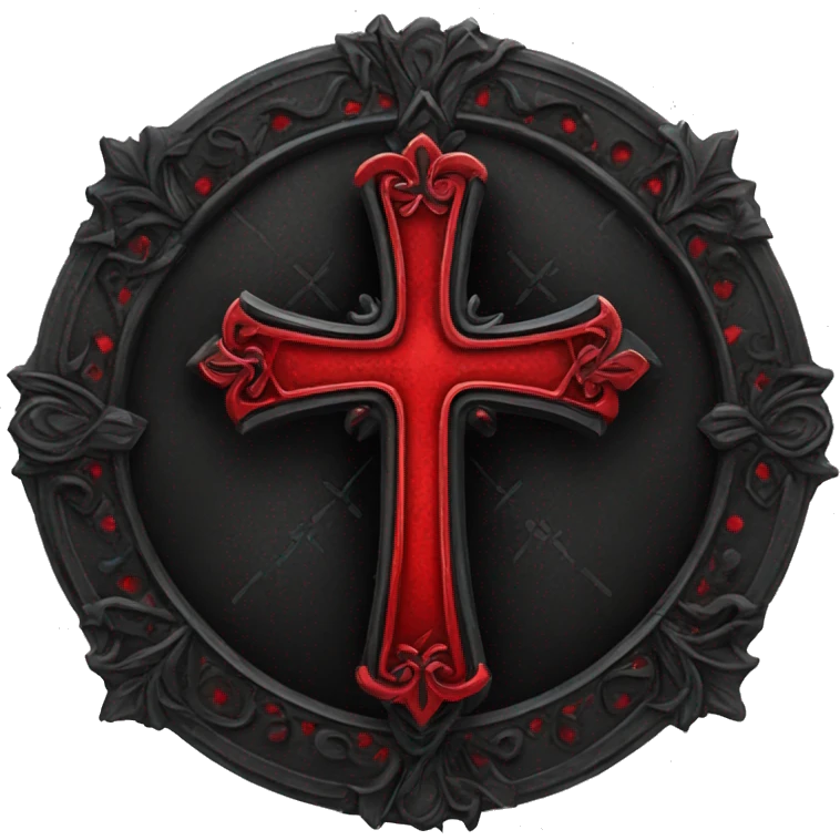 gothic cross red and black emoji