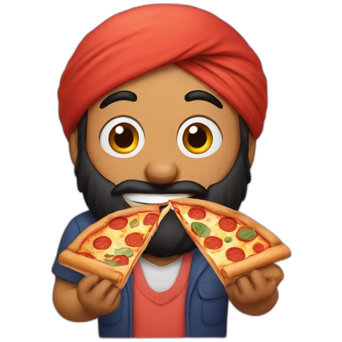 sikh guy eating pizza emoji