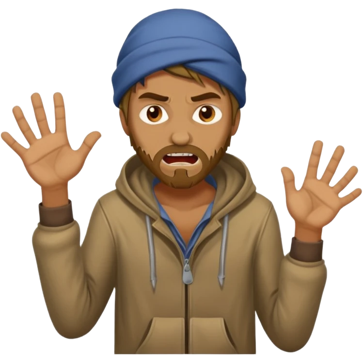 homeless guy mugging someone emoji