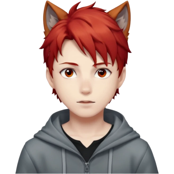 Wolf Anime Boy Red emoji