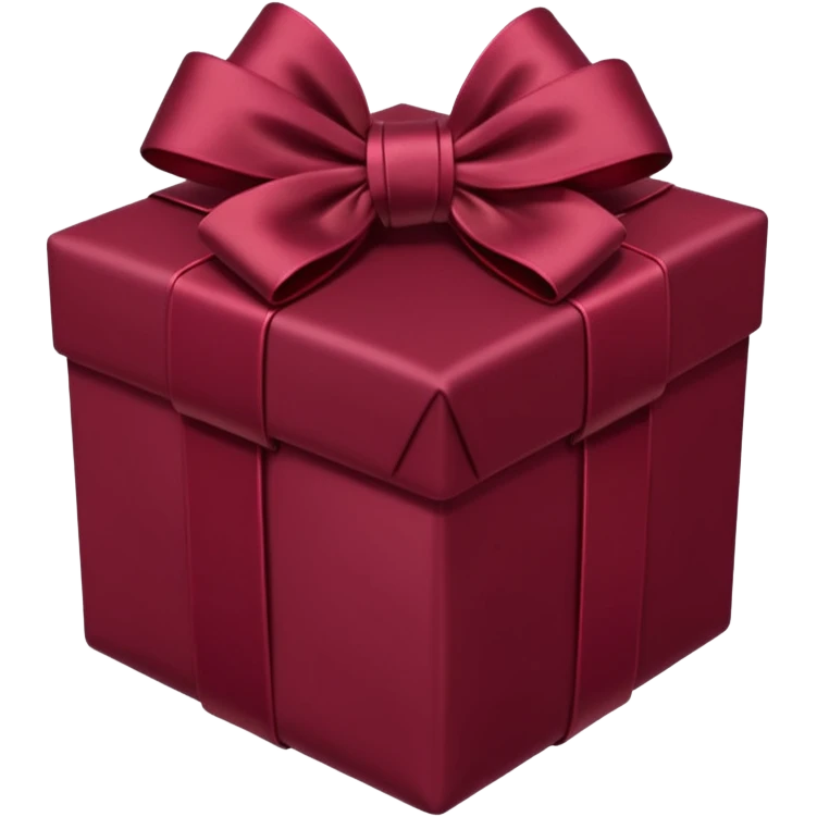 burgundy present with burgundy bow emoji