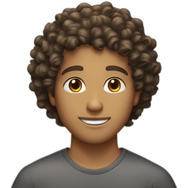 curly haired handsome guy emoji