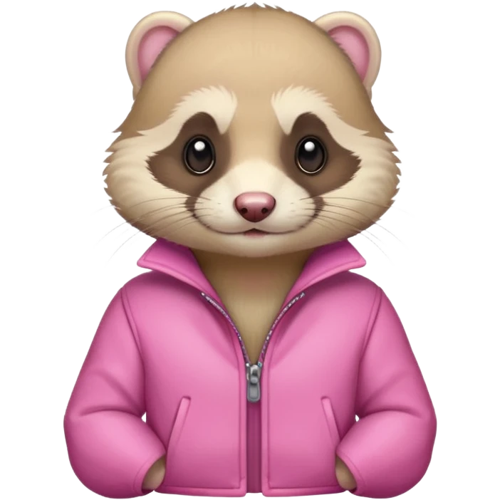 Ferret wearing pink jacket emoji
