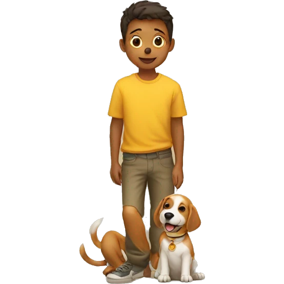 Dog with a little boy emoji