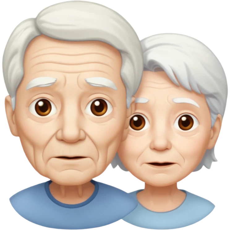 cartoon characters showing older people, ethereal emoji