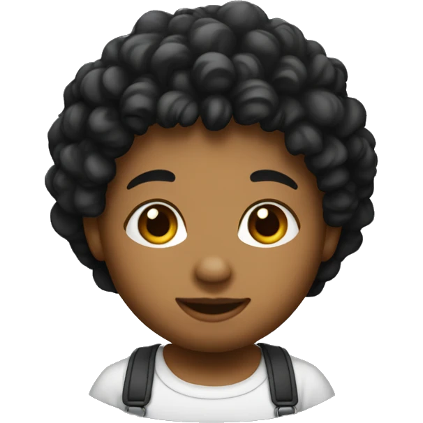 Bébé noir avec des cheveux bouclés  emoji