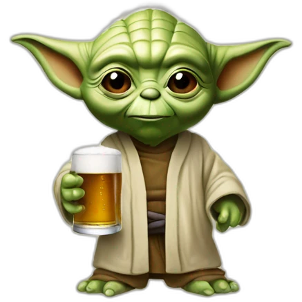 yoda boit une biere emoji