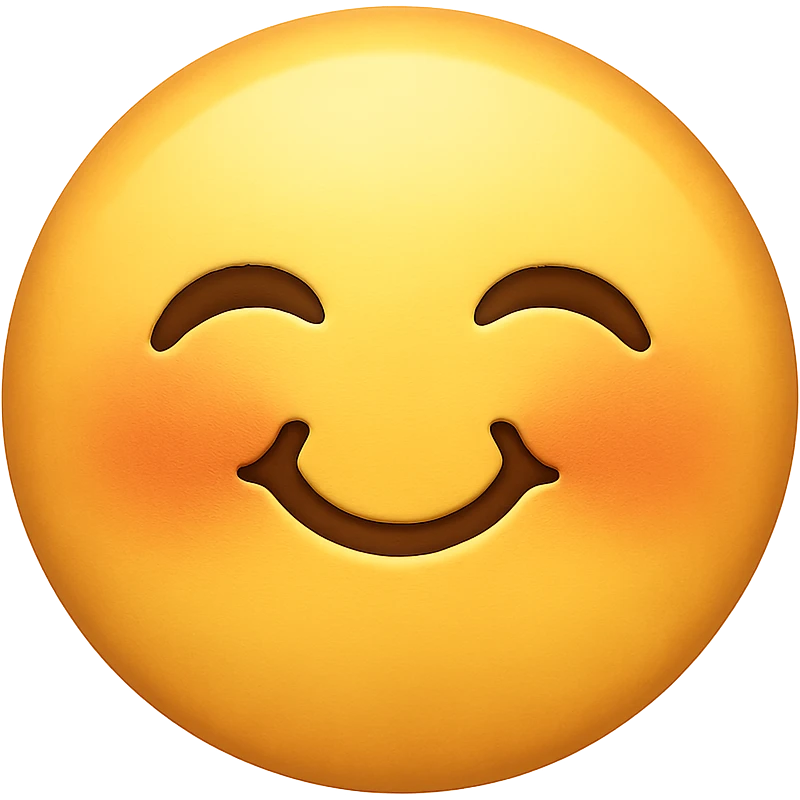 cute emoji, smiling with closed eyes, chubby cheeks emoji