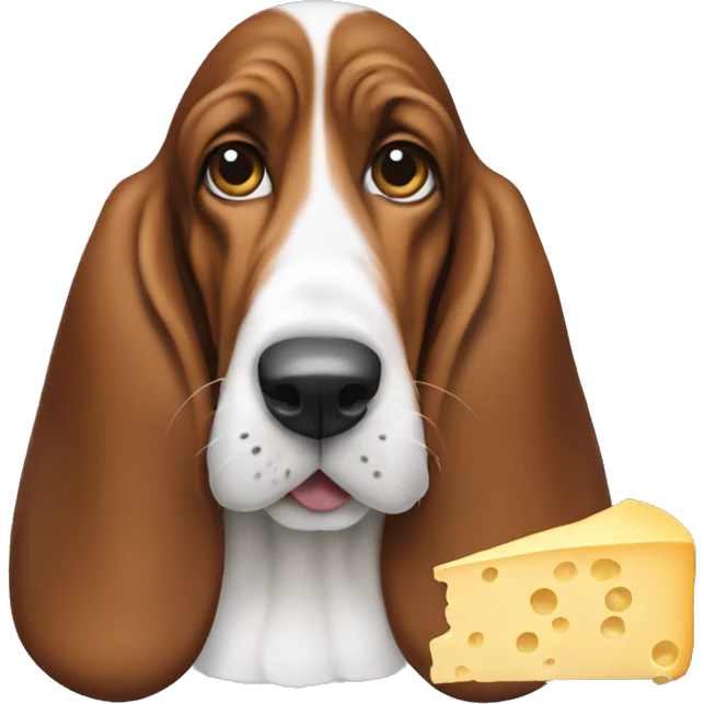 Basset hound eating cheese emoji