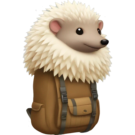 bald hedgehog with a backpack  emoji