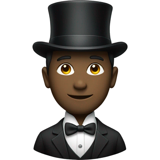 Man wearing a top hat with a black suit emoji