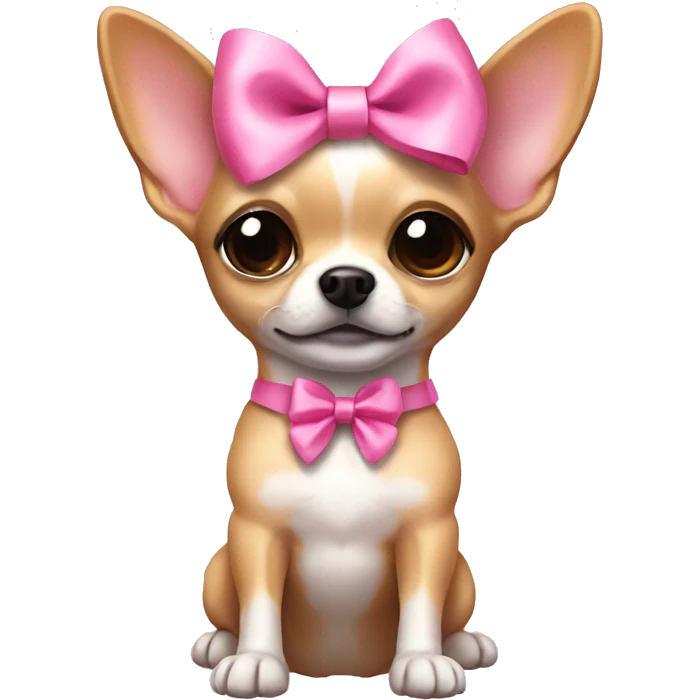 Chihuahua with pink bow emoji