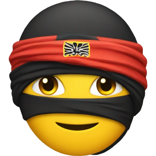 only one 😀 emoji like a ninja- colors black, red, yellow like german flag emoji