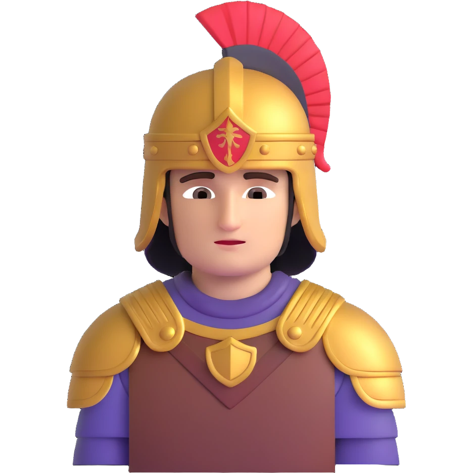 Alexander the Great with helmet and armor emoji