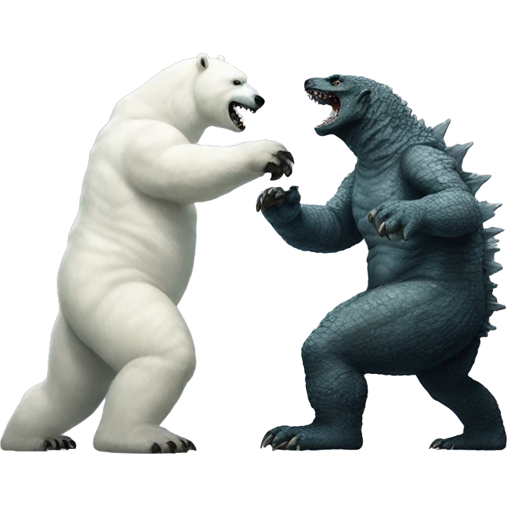 Godzilla fighting polar bear emoji