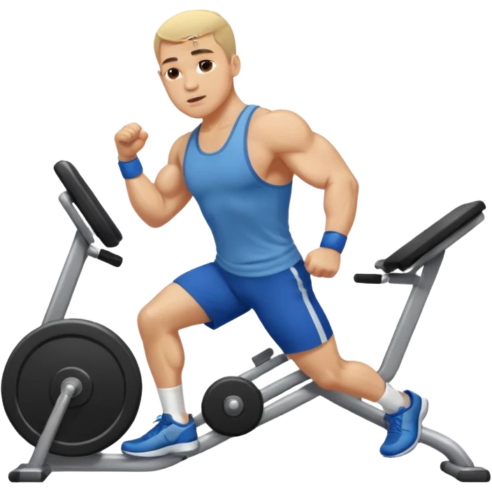 ligth man exercising on the gym emoji