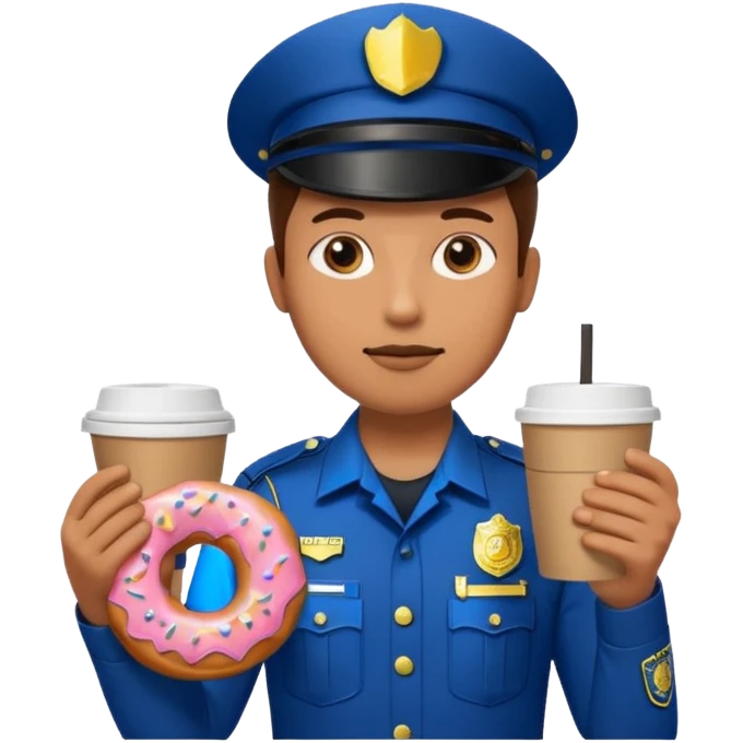 police holding donut and coffee emoji