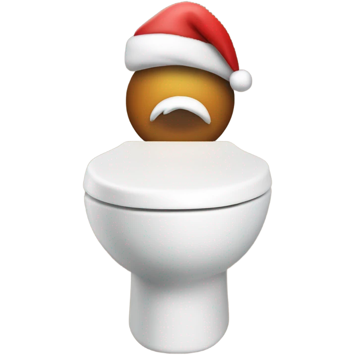 Skibidi toilet with a christmas hat emoji