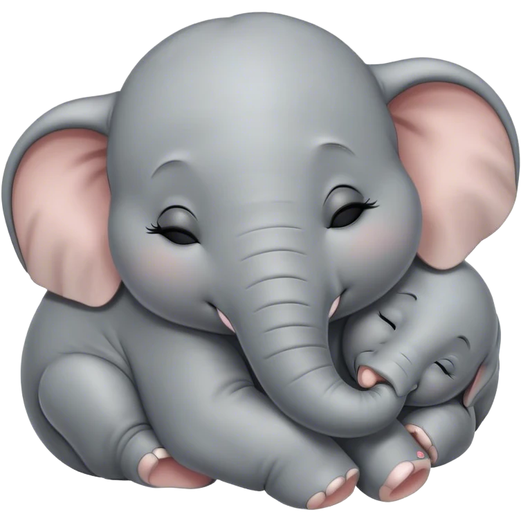 Meme-Worthy Cute Sleeping Baby Elephant Portrait Emoji, Head resting peacefully with a contented smile, showcasing a delightfully tiny build and a luxuriously soft gray hide, eyes shut in a serene, restful nap, Simplified yet hilariously adorable features, highly detailed, glowing with a soft, drowsy light, high shine, relaxed and utterly lovable, stylized with an air of playful laziness, bright and heartwarming, soft glowing outline, capturing the essence of a comically sleepy baby elephant, so meme-worthy it feels like it could instantly become the next viral sensation of adorable slumber! emoji