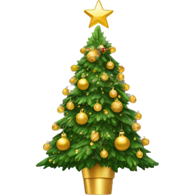 christmas tree with gold ornaments  emoji