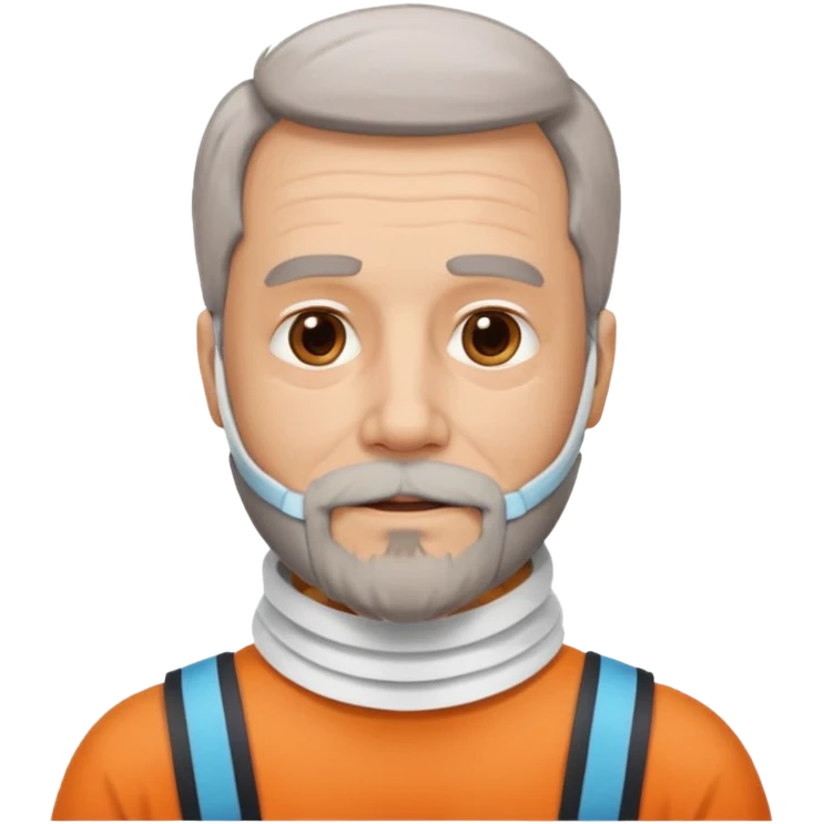 Older man with a beard and a neck brace emoji