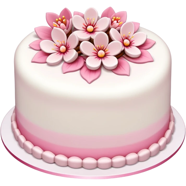 sakura cake white realistic  emoji