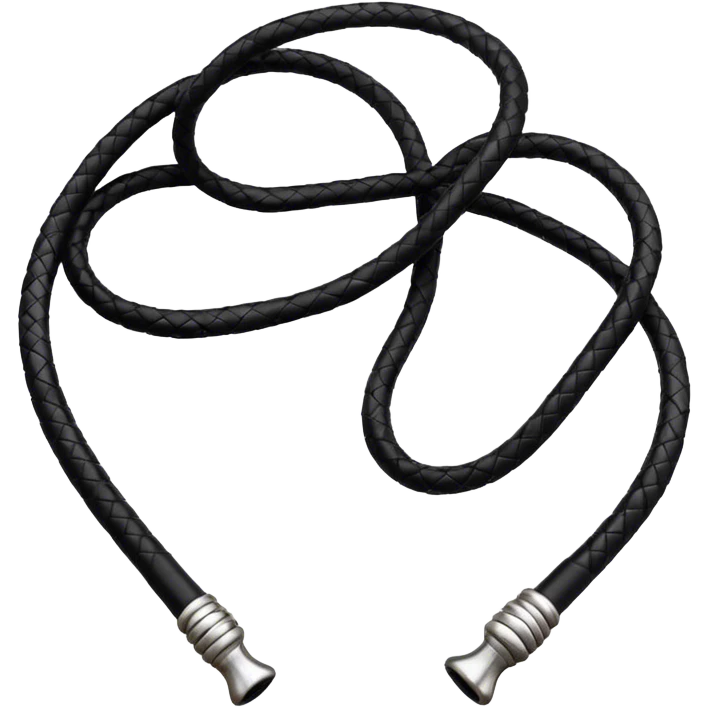 Black leather American bull whip emoji