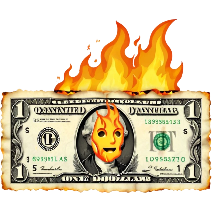 burning one money emoji