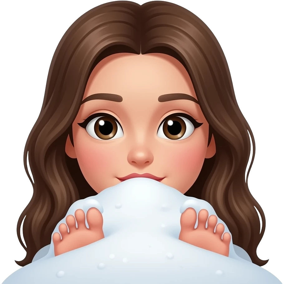 Feet sniffing snow female emoji