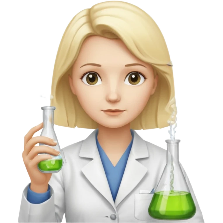 Marie Curie hold experimental bottle emoji