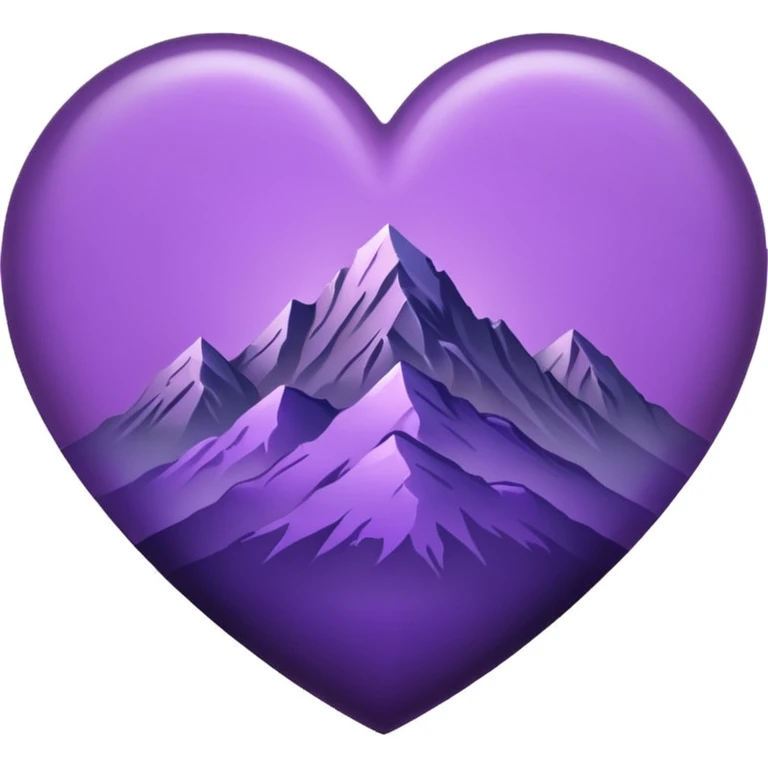 purple heart with a mountain silhouette emoji