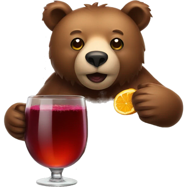 Bear with mulled wine  emoji