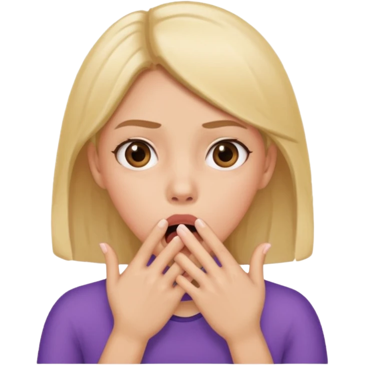 girl shocked with hand over mouth emoji
