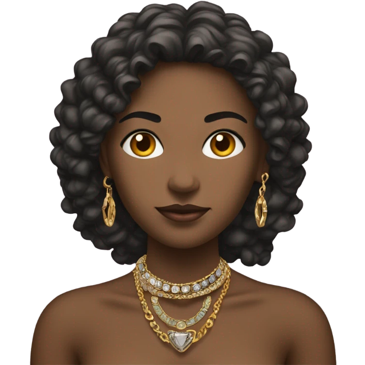 focused female with jewelry emoji