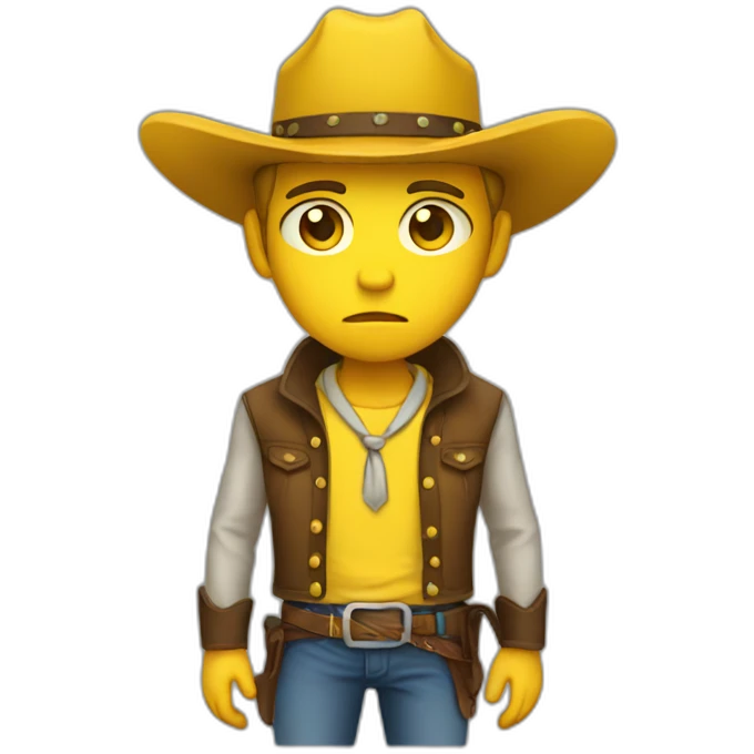 sad cowboy yellow fullbody emoji
