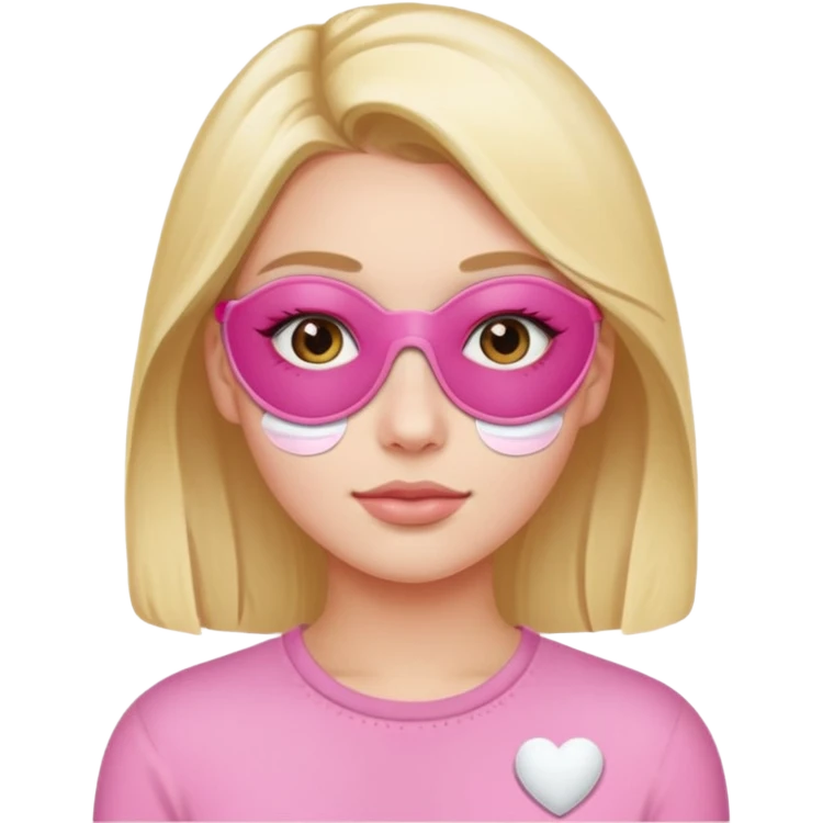 Girl with pink self care under eye patches emoji
