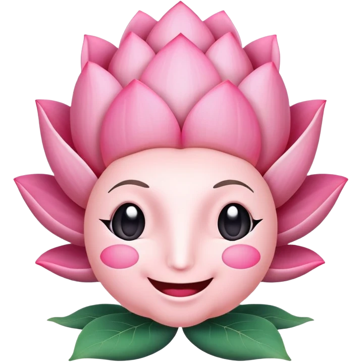 brain with happy face and lotus flower, representing mental harmony emoji