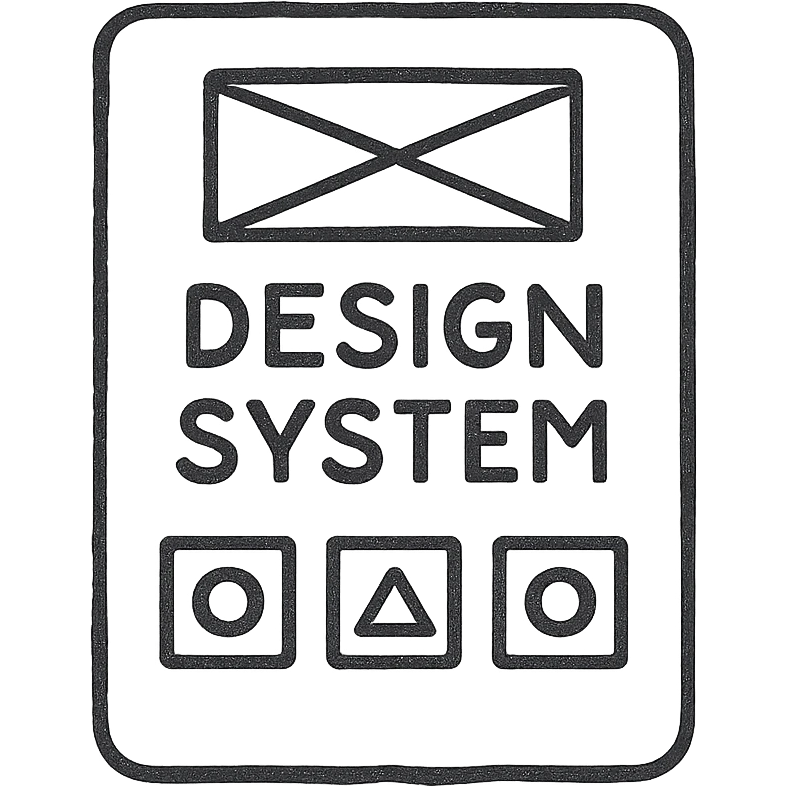 icon of a design system, icon style, flat colors, simple, minimalistic emoji
