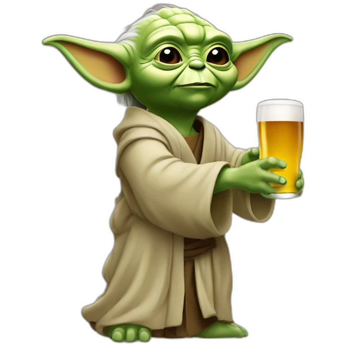 Yoda qui bois une bière emoji