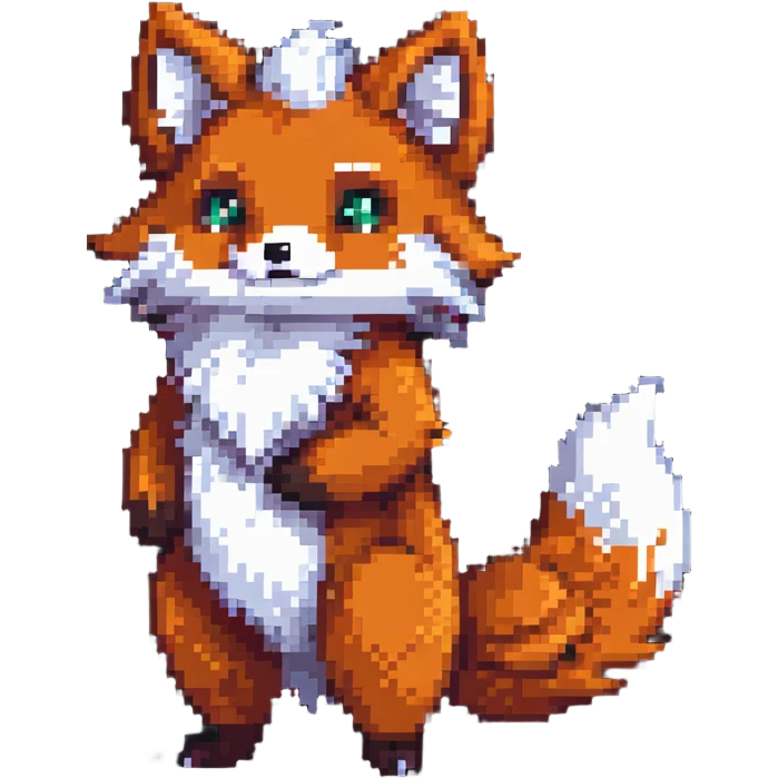 fluffy fox character with big tail emoji