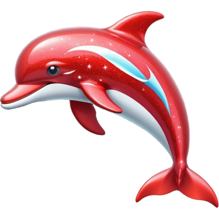 red glitter dolphin emoji