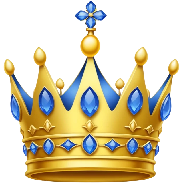 blue crown with lemon emoji