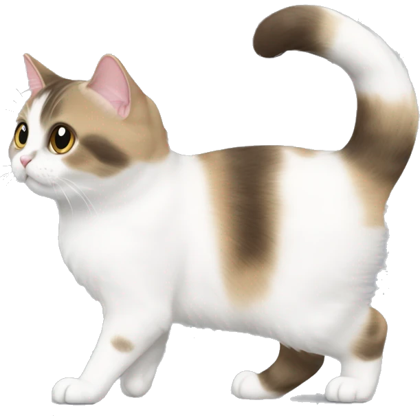 munchkin cat side-view PROUD WALK, walking, standing emoji