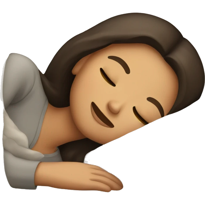 Brunette girl sleeping emoji