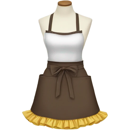 waist apron with ruffle trim, not tied, stand alone emoji