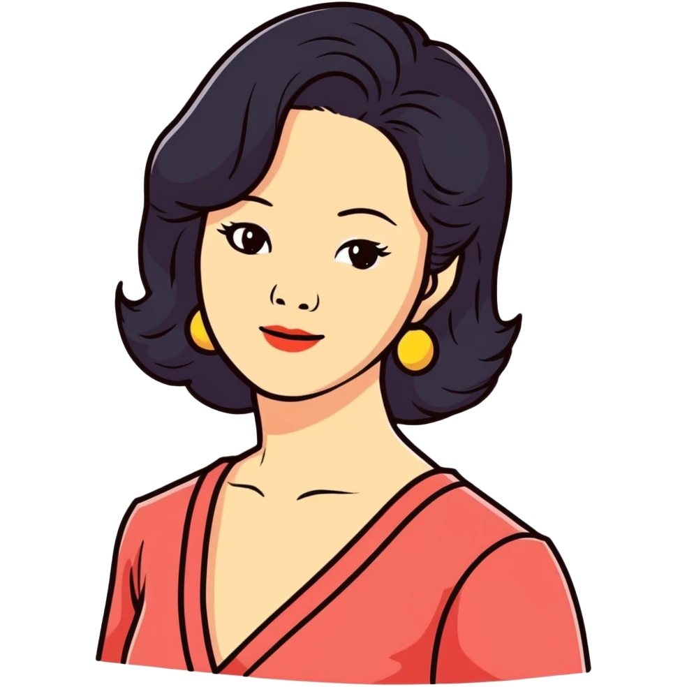 Teresa Teng legendary singer with classic 70s-80s style, chest up portrait emoji