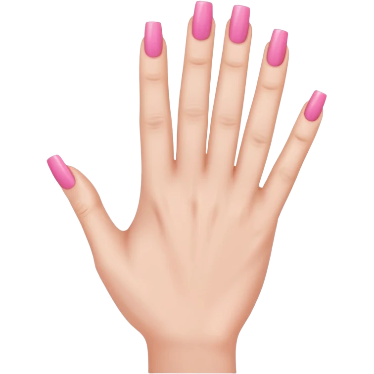 female hand with long square pink nails emoji